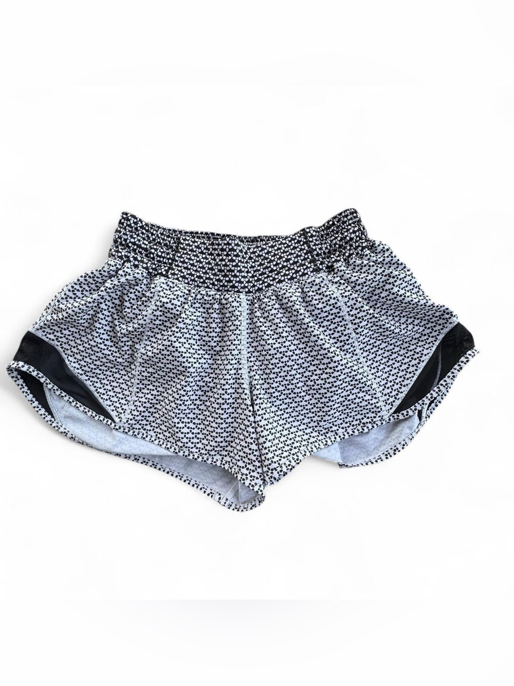 Lululemon Hotty Hot Lined Short 2.5" Monochromatic Pattern Black White Size 4